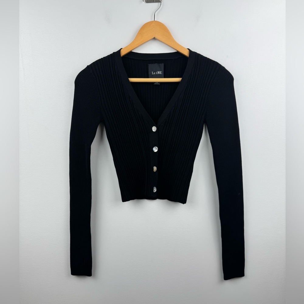 Le Ore Women Rimini Black Cardigan Size XXS